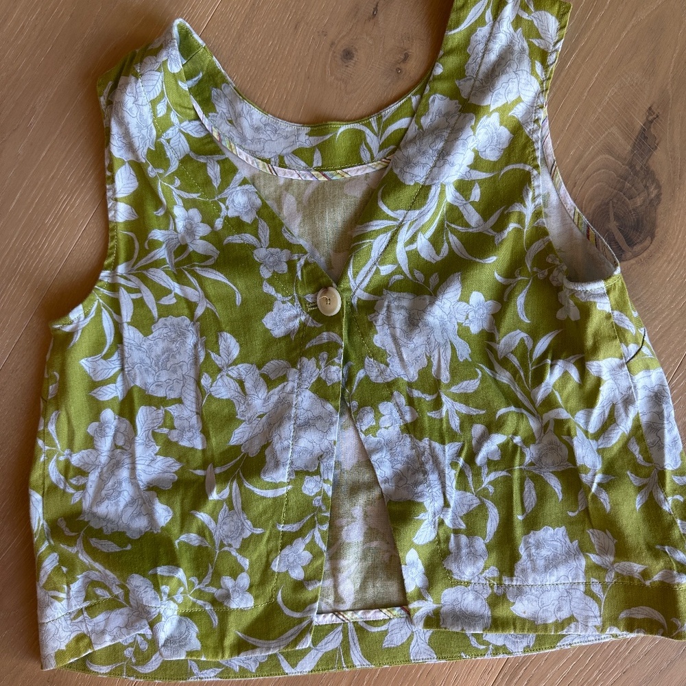 Anthropologie Linen Tropical Flyaway Top Medium - Picture 2 of 3